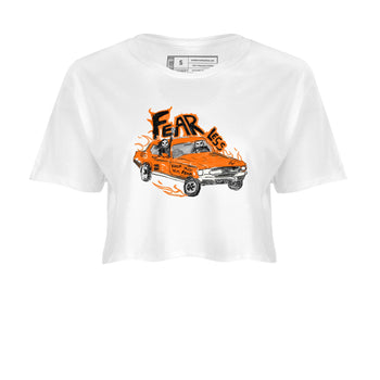 3s Georgia Peach shirt to match jordans Fearless Car sneaker tees Air Jordan 3 Georgia Peach SNRT Sneaker Release Tees White 2 crop length shirt