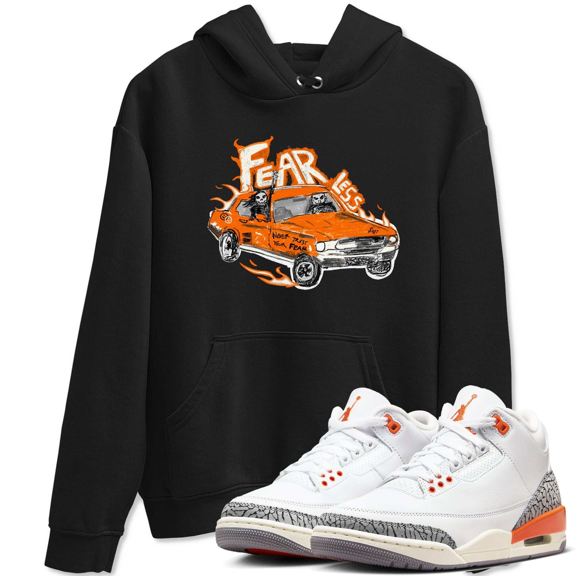 3s Georgia Peach shirt to match jordans Fearless Car sneaker tees Air Jordan 3 Georgia Peach SNRT Sneaker Release Tees unisex cotton Black 1 crew neck shirt