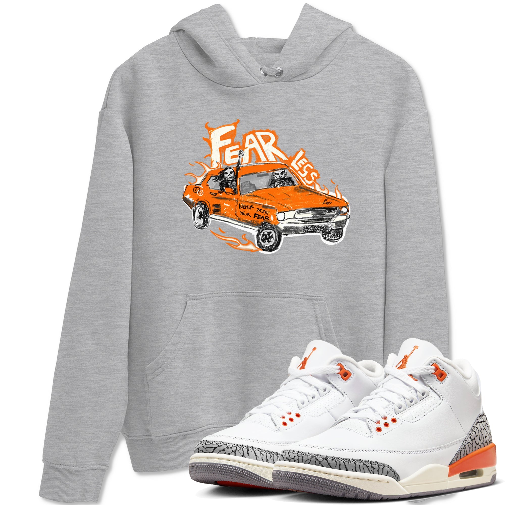 3s Georgia Peach shirt to match jordans Fearless Car sneaker tees Air Jordan 3 Georgia Peach SNRT Sneaker Release Tees unisex cotton Heather Grey 1 crew neck shirt