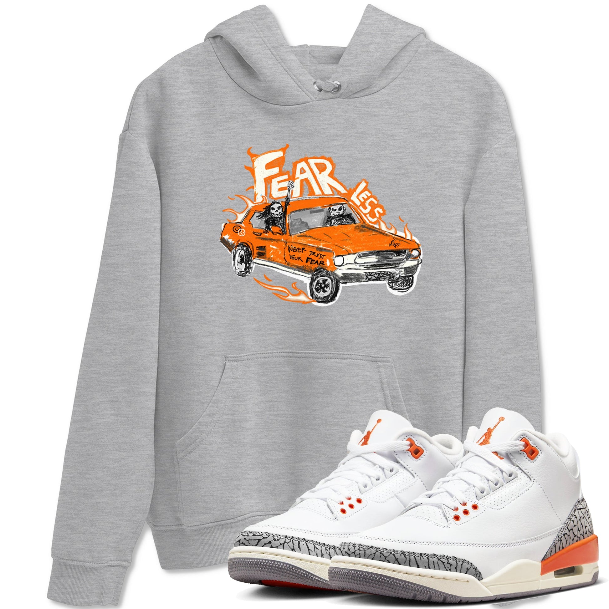 3s Georgia Peach shirt to match jordans Fearless Car sneaker tees Air Jordan 3 Georgia Peach SNRT Sneaker Release Tees unisex cotton Heather Grey 1 crew neck shirt