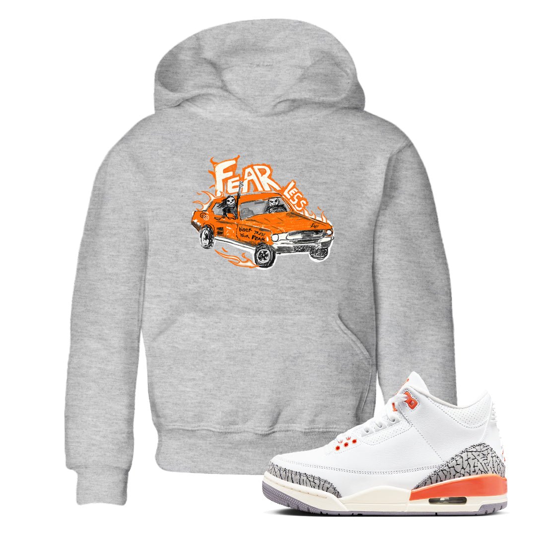 3s Georgia Peach shirt to match jordans Fearless Car sneaker tees Air Jordan 3 Georgia Peach SNRT sneaker release tees baby toddler Heather Grey 1 cotton Shirt