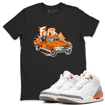 3s Georgia Peach shirt to match jordans Fearless Car sneaker tees Air Jordan 3 Georgia Peach SNRT Sneaker Release Tees unisex cotton Black 1 crew neck shirt