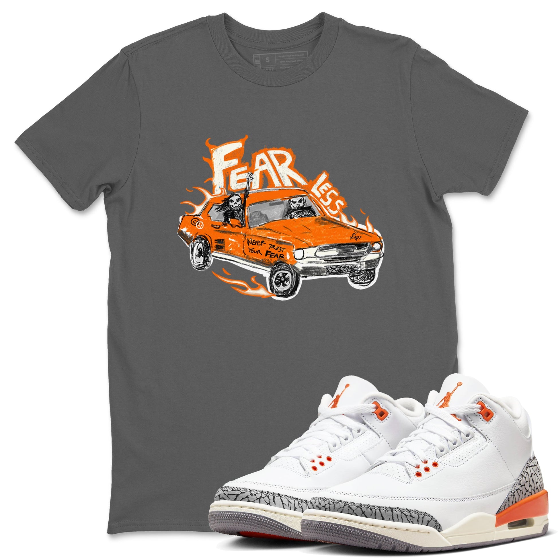 3s Georgia Peach shirt to match jordans Fearless Car sneaker tees Air Jordan 3 Georgia Peach SNRT Sneaker Release Tees unisex cotton Cool Grey 1 crew neck shirt