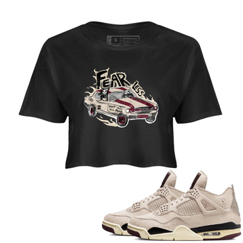 4s A Ma Maniere x Fossil Stone shirts to match jordans Fearless Car sneaker match tees 4s A Ma Maniere x Fossil Stone match shoes to clothes SNRT Sneaker Tees unisex cotton Black 1 crop tee