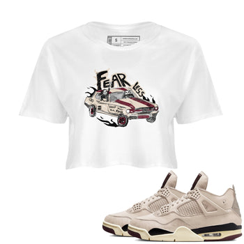 4s A Ma Maniere x Fossil Stone shirts to match jordans Fearless Car sneaker match tees 4s A Ma Maniere x Fossil Stone match shoes to clothes SNRT Sneaker Tees unisex cotton White 1 crop tee