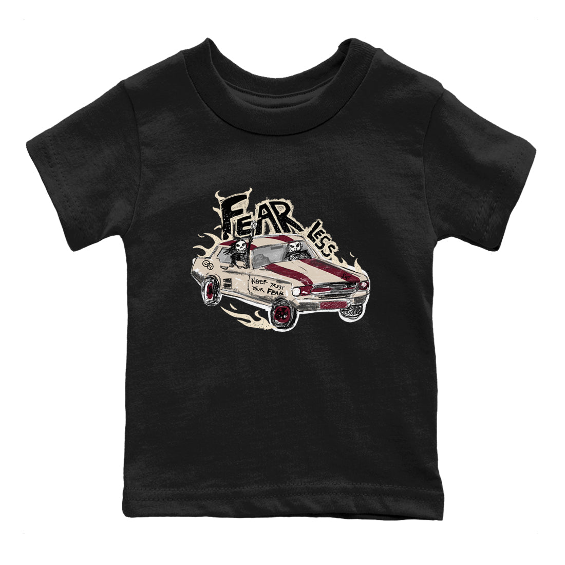 4s A Ma Maniere x Fossil Stone shirts to match jordans Fearless Car sneaker match tees 4s A Ma Maniere x Fossil Stone match shoes to clothes SNRT Sneaker Tees Youth Baby Black 2 tee