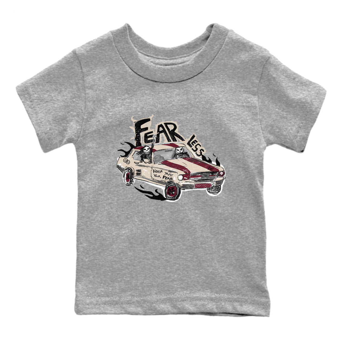 4s A Ma Maniere x Fossil Stone shirts to match jordans Fearless Car sneaker match tees 4s A Ma Maniere x Fossil Stone match shoes to clothes SNRT Sneaker Tees Youth Baby Heather Grey 2 tee