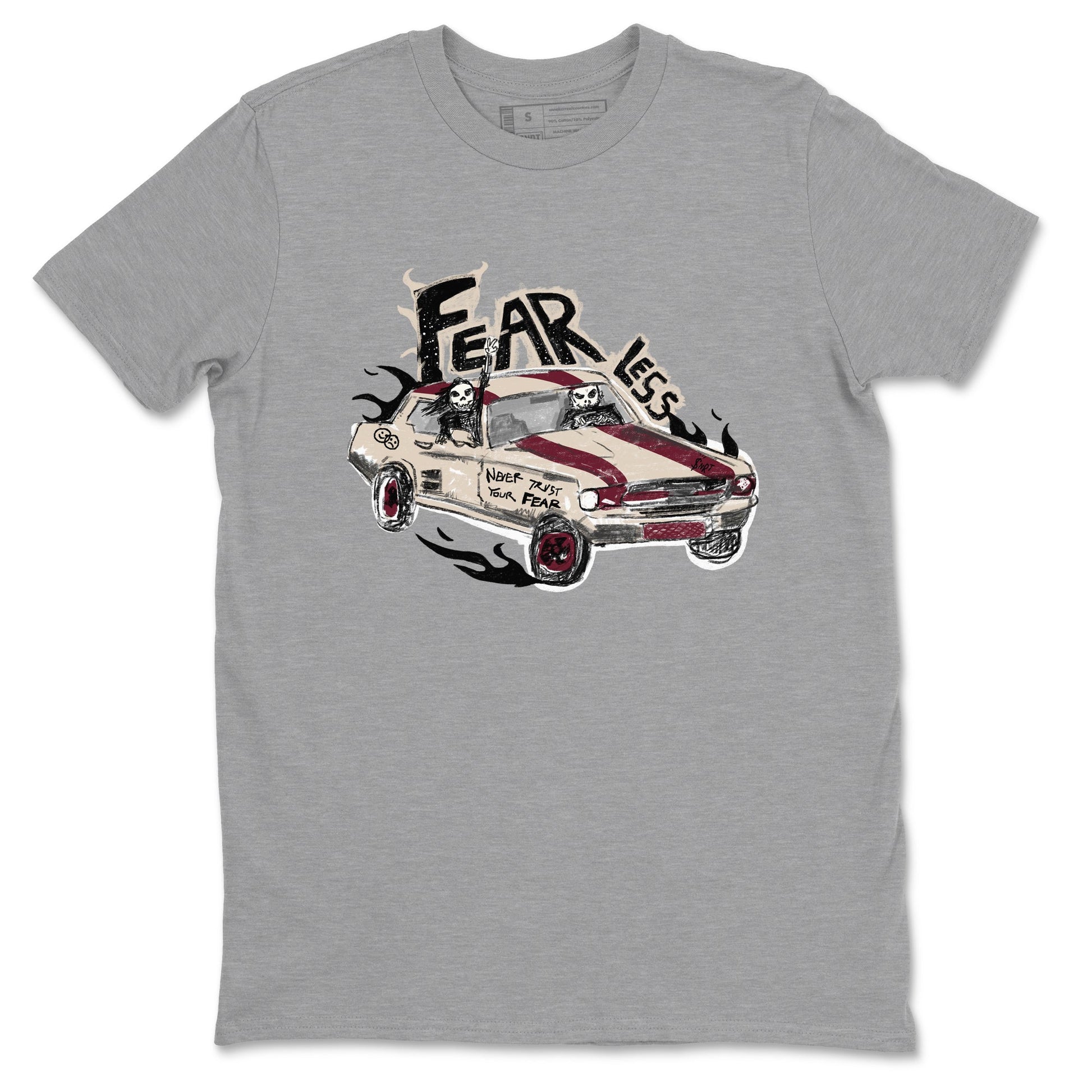 4s A Ma Maniere x Fossil Stone shirts to match jordans Fearless Car sneaker match tees 4s A Ma Maniere x Fossil Stone match shoes to clothes SNRT Sneaker Tees unisex cotton Heather Grey 2 shirts