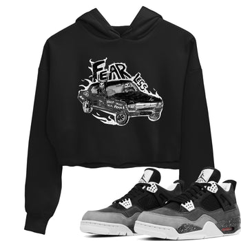 4s Fear shirts to match jordans Fearless Car sneaker match tees Air Jordan 4 Retro Fear match shoes to clothes SNRT Sneaker Tees unisex cotton Black 1 crop tee