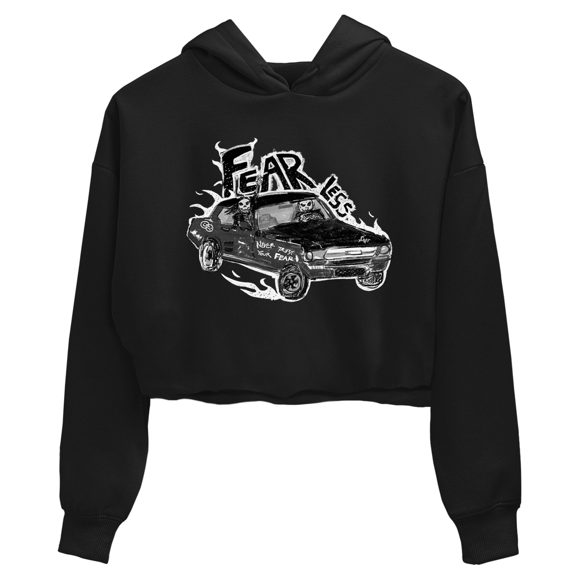 4s Fear shirts to match jordans Fearless Car sneaker match tees Air Jordan 4 Retro Fear match shoes to clothes SNRT Sneaker Tees unisex cotton Black 2 crop tee