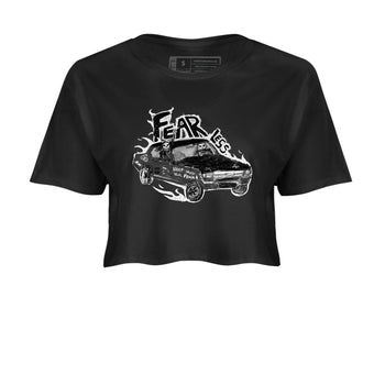 4s Fear shirts to match jordans Fearless Car sneaker match tees Air Jordan 4 Retro Fear match shoes to clothes SNRT Sneaker Tees unisex cotton Black 2 crop tee