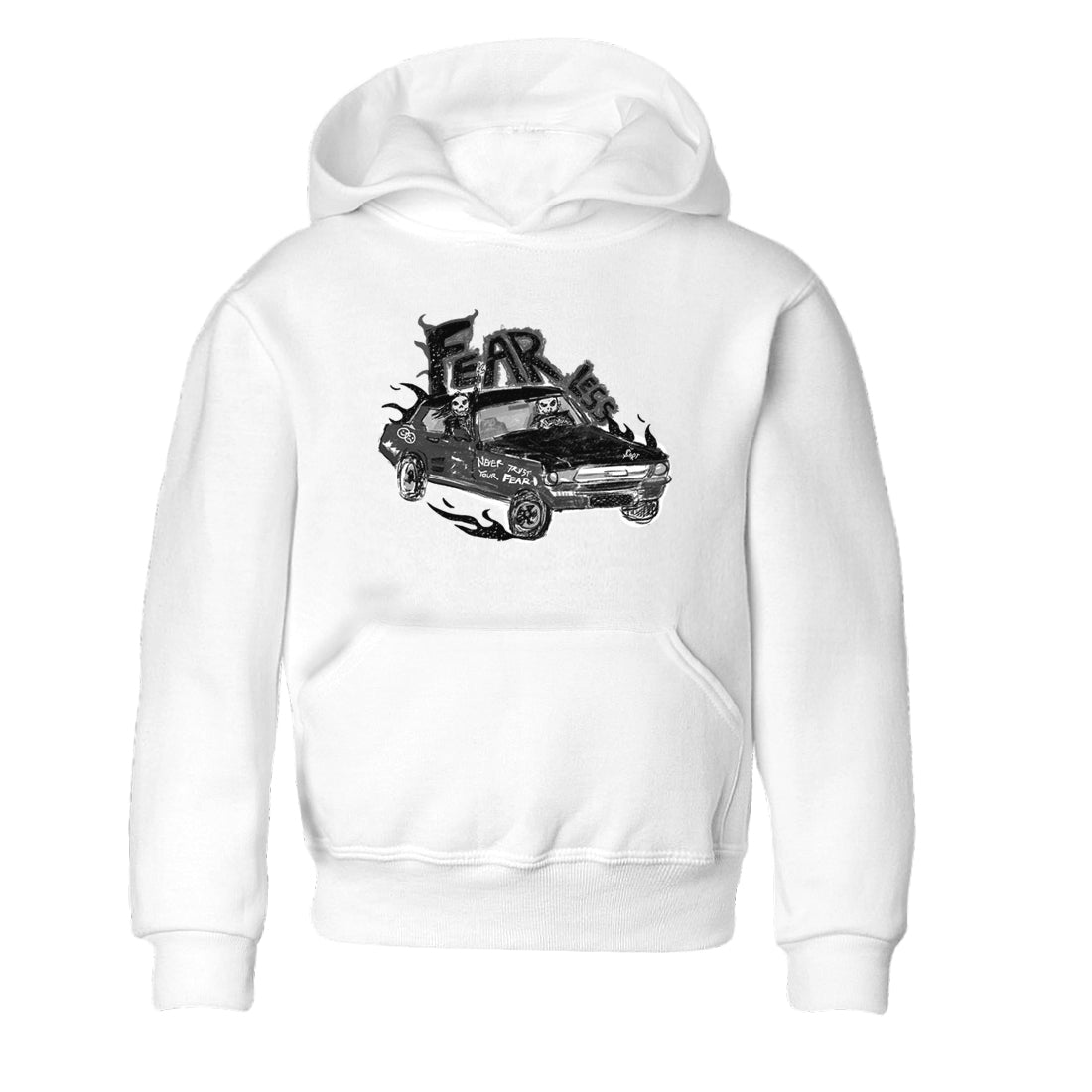 4s Fear shirts to match jordans Fearless Car sneaker match tees Air Jordan 4 Retro Fear match shoes to clothes SNRT Sneaker Tees Youth Baby White 2 tee