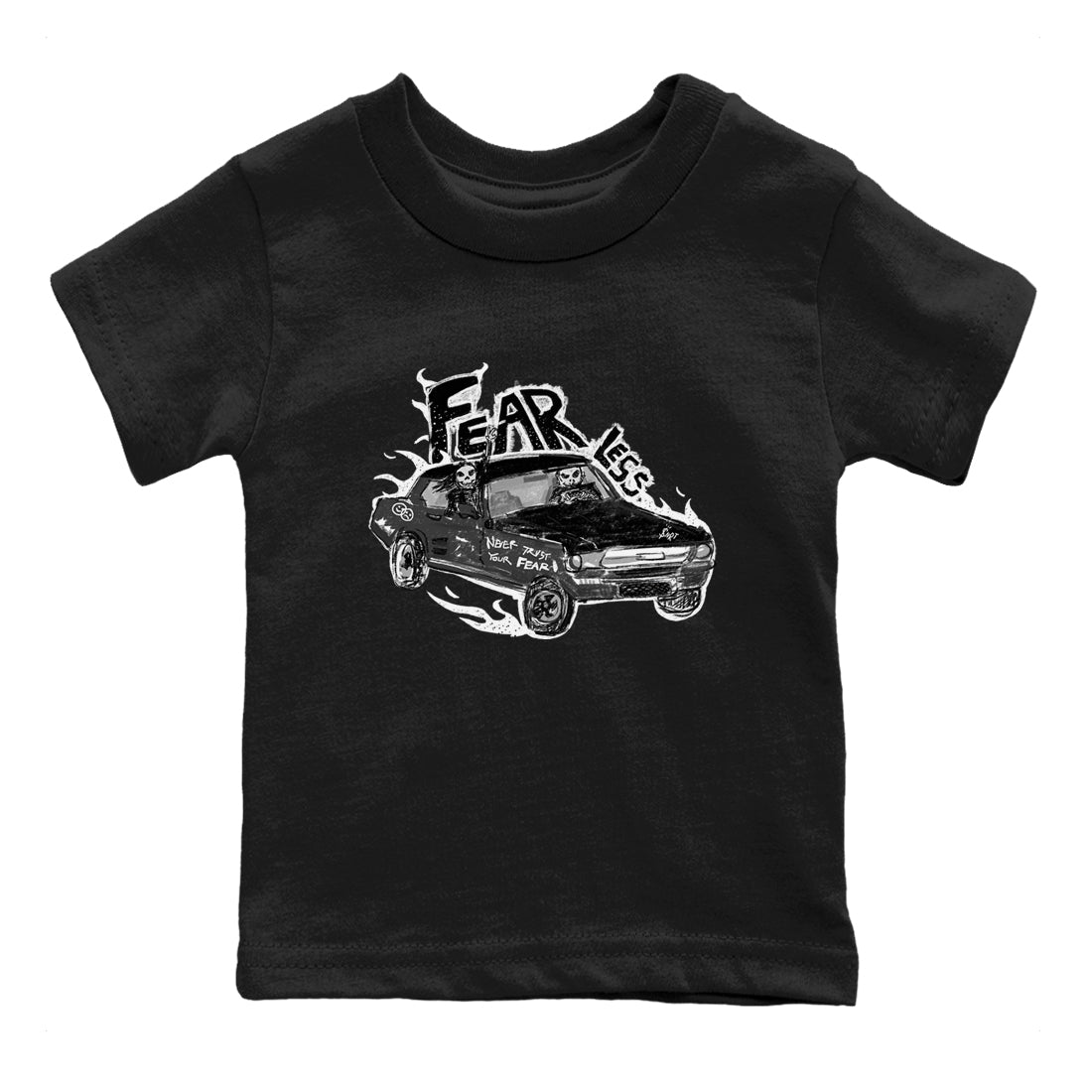 4s Fear shirts to match jordans Fearless Car sneaker match tees Air Jordan 4 Retro Fear match shoes to clothes SNRT Sneaker Tees Youth Baby Black 2 tee