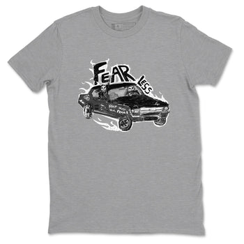 4s Fear shirts to match jordans Fearless Car sneaker match tees Air Jordan 4 Retro Fear match shoes to clothes SNRT Sneaker Tees unisex cotton Heather Grey 2 shirts