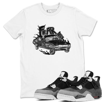4s Fear shirts to match jordans Fearless Car sneaker match tees Air Jordan 4 Retro Fear match shoes to clothes SNRT Sneaker Tees unisex cotton White 1 shirts