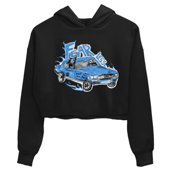 4s Military Blue shirt to match jordans Fearless Car sneaker tees Air Jordan 4 Military Blue SNRT Sneaker Release Tees Black 2 crop length shirt