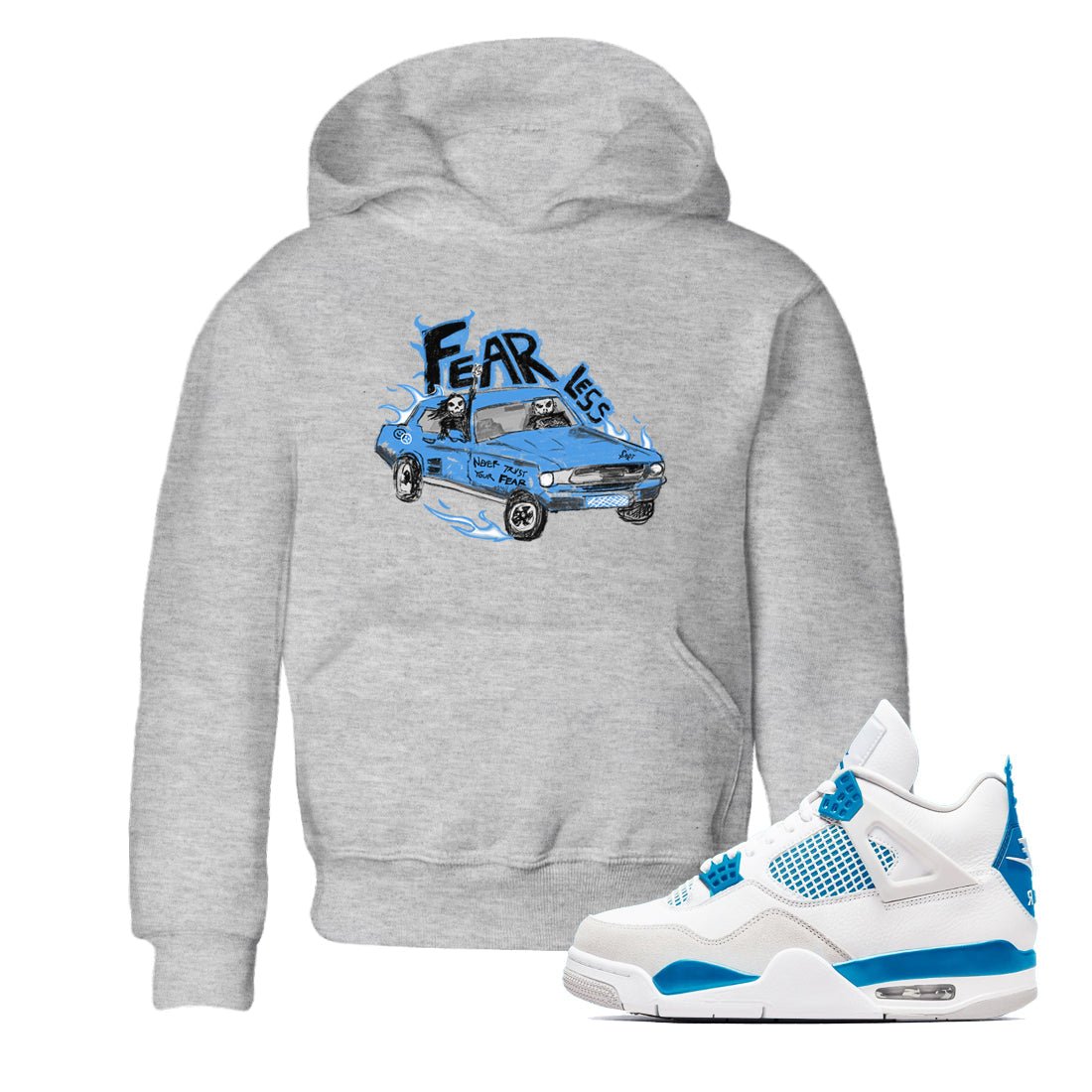 4s Military Blue shirt to match jordans Fearless Car sneaker tees Air Jordan 4 Military Blue SNRT sneaker release tees baby toddler Heather Grey 1 cotton Shirt