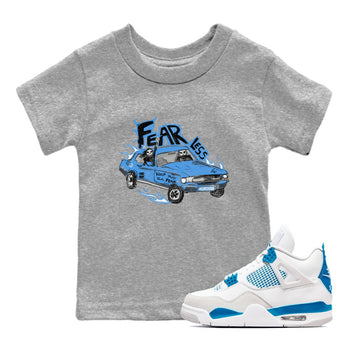 4s Military Blue shirt to match jordans Fearless Car sneaker tees Air Jordan 4 Military Blue SNRT sneaker release tees baby toddler Heather Grey 1 cotton Shirt