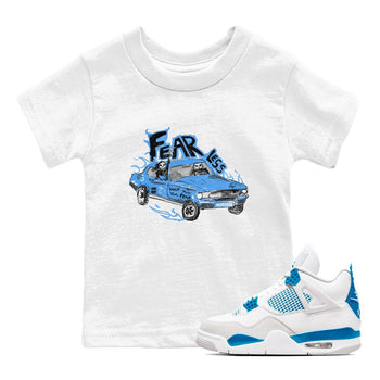 4s Military Blue shirt to match jordans Fearless Car sneaker tees Air Jordan 4 Military Blue SNRT sneaker release tees baby toddler White 1 cotton Shirt