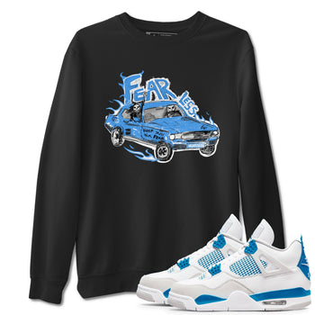 4s Military Blue shirt to match jordans Fearless Car sneaker tees Air Jordan 4 Military Blue SNRT Sneaker Release Tees unisex cotton Black 1 crew neck shirt