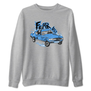 4s Military Blue shirt to match jordans Fearless Car sneaker tees Air Jordan 4 Military Blue SNRT Sneaker Release Tees unisex cotton Heather Grey 2 crew neck shirt