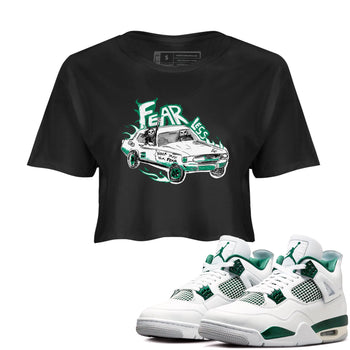 4s Oxidized Green shirts to match jordans Fearless Car sneaker match tees Air Jordan 4 Oxidized Green SNRT Sneaker Tees streetwear brand Black 1 crop tee