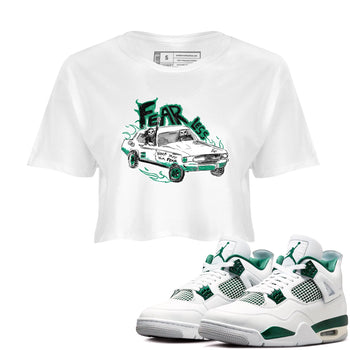 4s Oxidized Green shirts to match jordans Fearless Car sneaker match tees Air Jordan 4 Oxidized Green SNRT Sneaker Tees streetwear brand White 1 crop tee