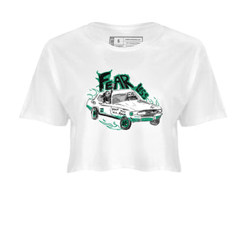4s Oxidized Green shirts to match jordans Fearless Car sneaker match tees Air Jordan 4 Oxidized Green SNRT Sneaker Tees streetwear brand White 2 crop tee