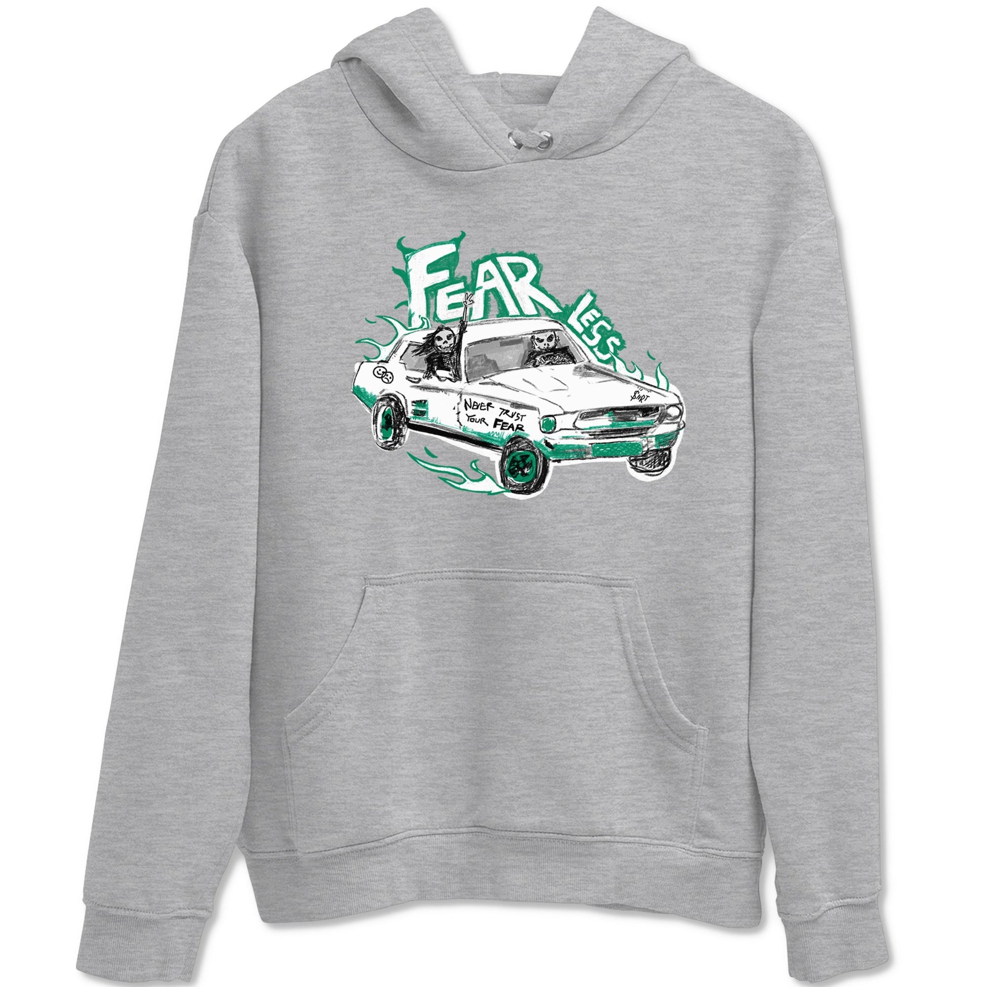 4s Oxidized Green shirts to match jordans Fearless Car sneaker match tees Air Jordan 4 Oxidized Green SNRT Sneaker Tees streetwear brand Heather Grey 2 unisex cotton tee
