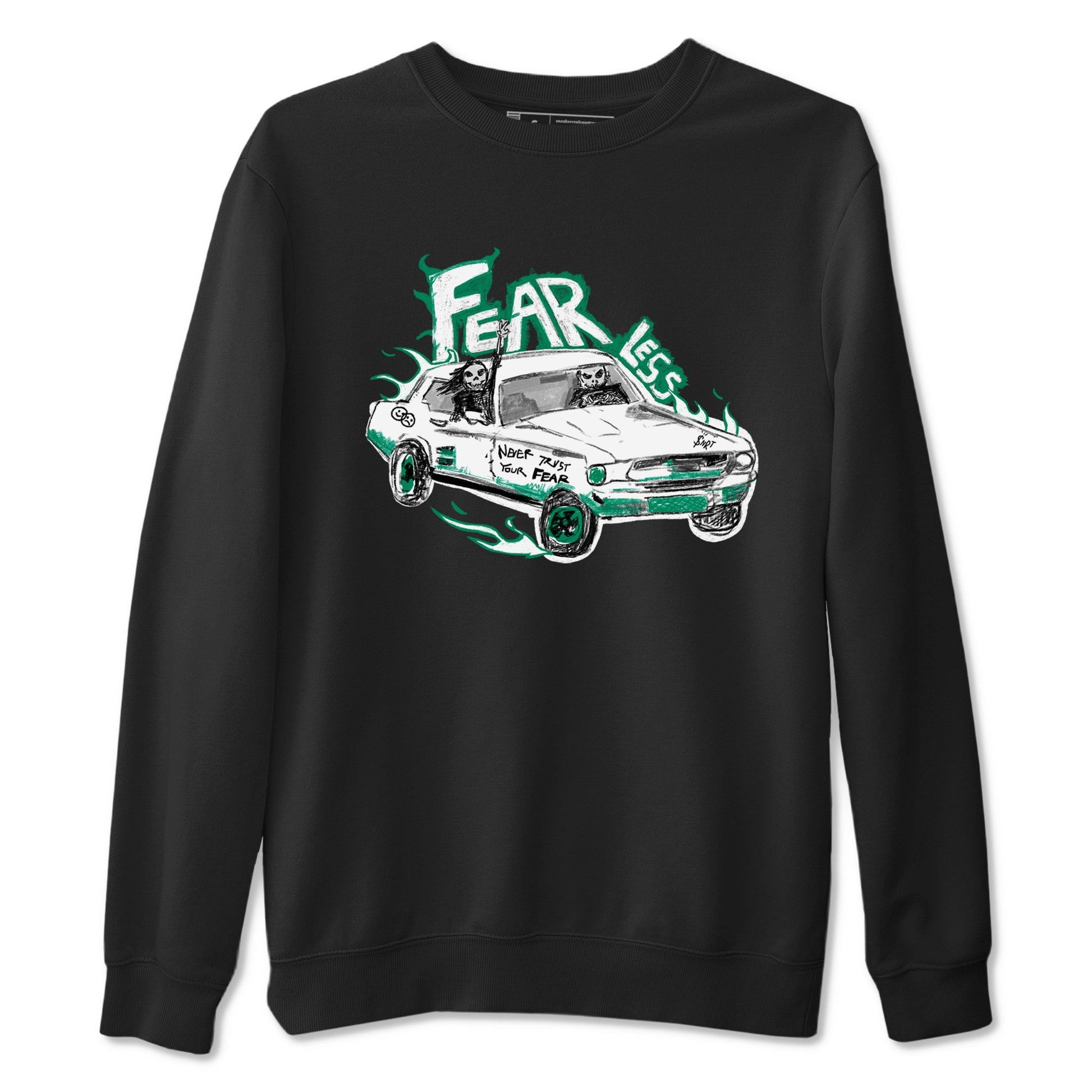 4s Oxidized Green shirts to match jordans Fearless Car sneaker match tees Air Jordan 4 Oxidized Green SNRT Sneaker Tees streetwear brand Black 2 unisex cotton tee