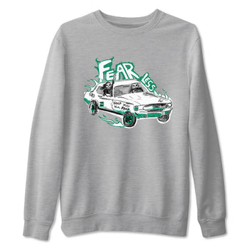 4s Oxidized Green shirts to match jordans Fearless Car sneaker match tees Air Jordan 4 Oxidized Green SNRT Sneaker Tees streetwear brand Heather Grey 2 unisex cotton tee