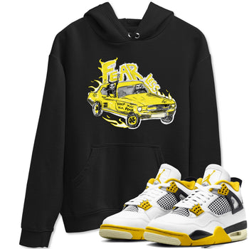 AJ4 Vivid Sulfur shirt to match jordans Fearless Car sneaker tees Air Jordan 4 Vivid Sulfur SNRT Sneaker Release Tees unisex cotton Black 1 crew neck shirt