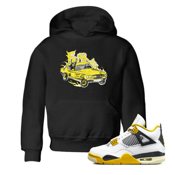 AJ4 Vivid Sulfur shirt to match jordans Fearless Car sneaker tees Air Jordan 4 Vivid Sulfur SNRT sneaker release tees baby toddler Black 1 cotton Shirt