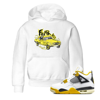 AJ4 Vivid Sulfur shirt to match jordans Fearless Car sneaker tees Air Jordan 4 Vivid Sulfur SNRT sneaker release tees baby toddler White 1 cotton Shirt