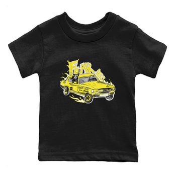 AJ4 Vivid Sulfur shirt to match jordans Fearless Car sneaker tees Air Jordan 4 Vivid Sulfur SNRT sneaker release tees baby toddler Black 2 cotton Shirt