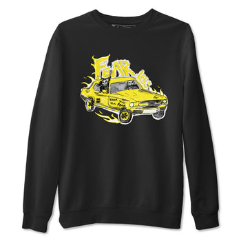AJ4 Vivid Sulfur shirt to match jordans Fearless Car sneaker tees Air Jordan 4 Vivid Sulfur SNRT Sneaker Release Tees unisex cotton Black 2 crew neck shirt
