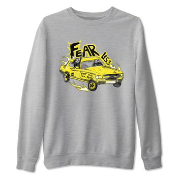 AJ4 Vivid Sulfur shirt to match jordans Fearless Car sneaker tees Air Jordan 4 Vivid Sulfur SNRT Sneaker Release Tees unisex cotton Heather Grey 2 crew neck shirt