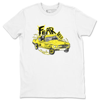 AJ4 Vivid Sulfur shirt to match jordans Fearless Car sneaker tees Air Jordan 4 Vivid Sulfur SNRT Sneaker Release Tees unisex cotton White 2 crew neck shirt