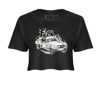 5s Sail shirt to match jordans Fearless Car sneaker tees Air Jordan 5 Sail SNRT Sneaker Release Tees Black 2 crop length shirt