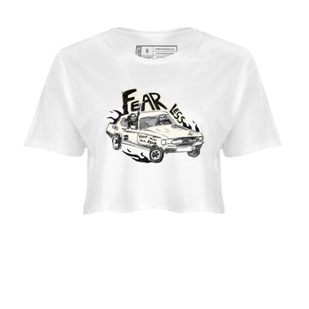5s Sail shirt to match jordans Fearless Car sneaker tees Air Jordan 5 Sail SNRT Sneaker Release Tees White 2 crop length shirt