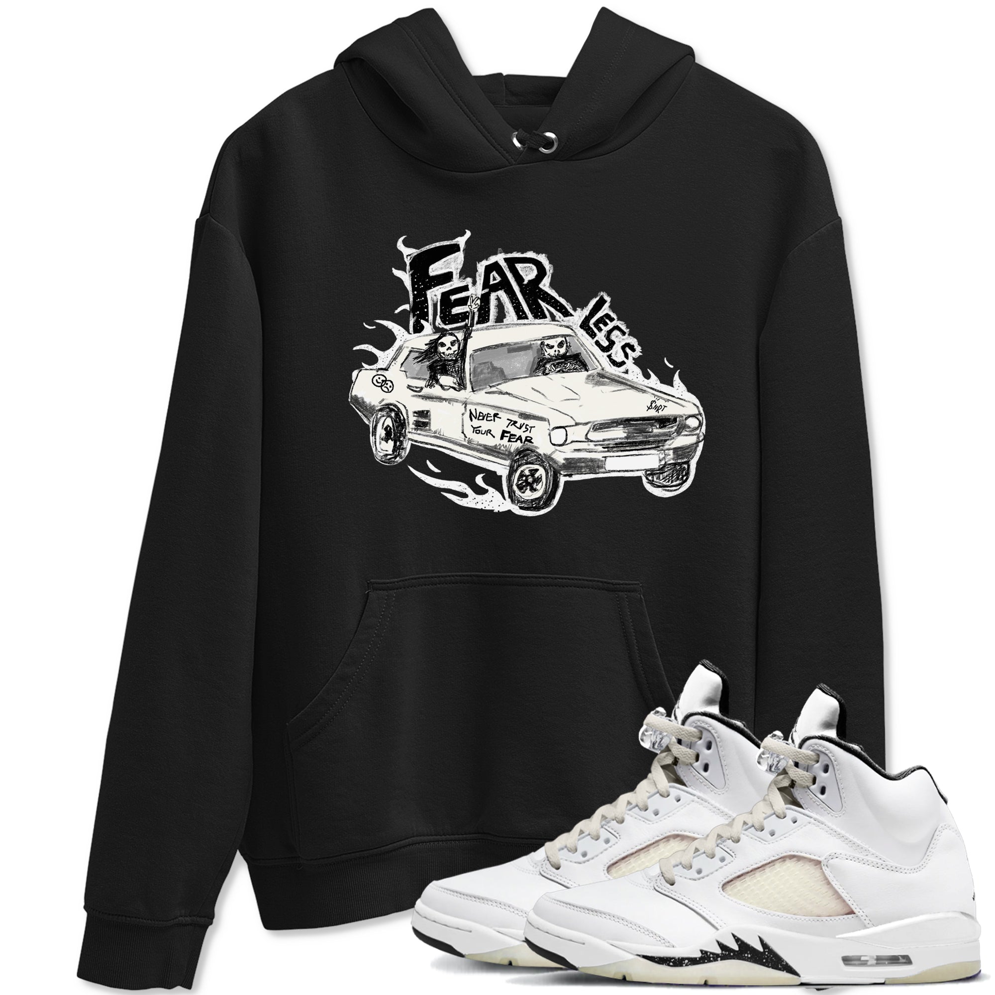 5s Sail shirt to match jordans Fearless Car sneaker tees Air Jordan 5 Sail SNRT Sneaker Release Tees unisex cotton Black 1 crew neck shirt