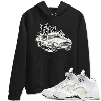 5s Sail shirt to match jordans Fearless Car sneaker tees Air Jordan 5 Sail SNRT Sneaker Release Tees unisex cotton Black 1 crew neck shirt