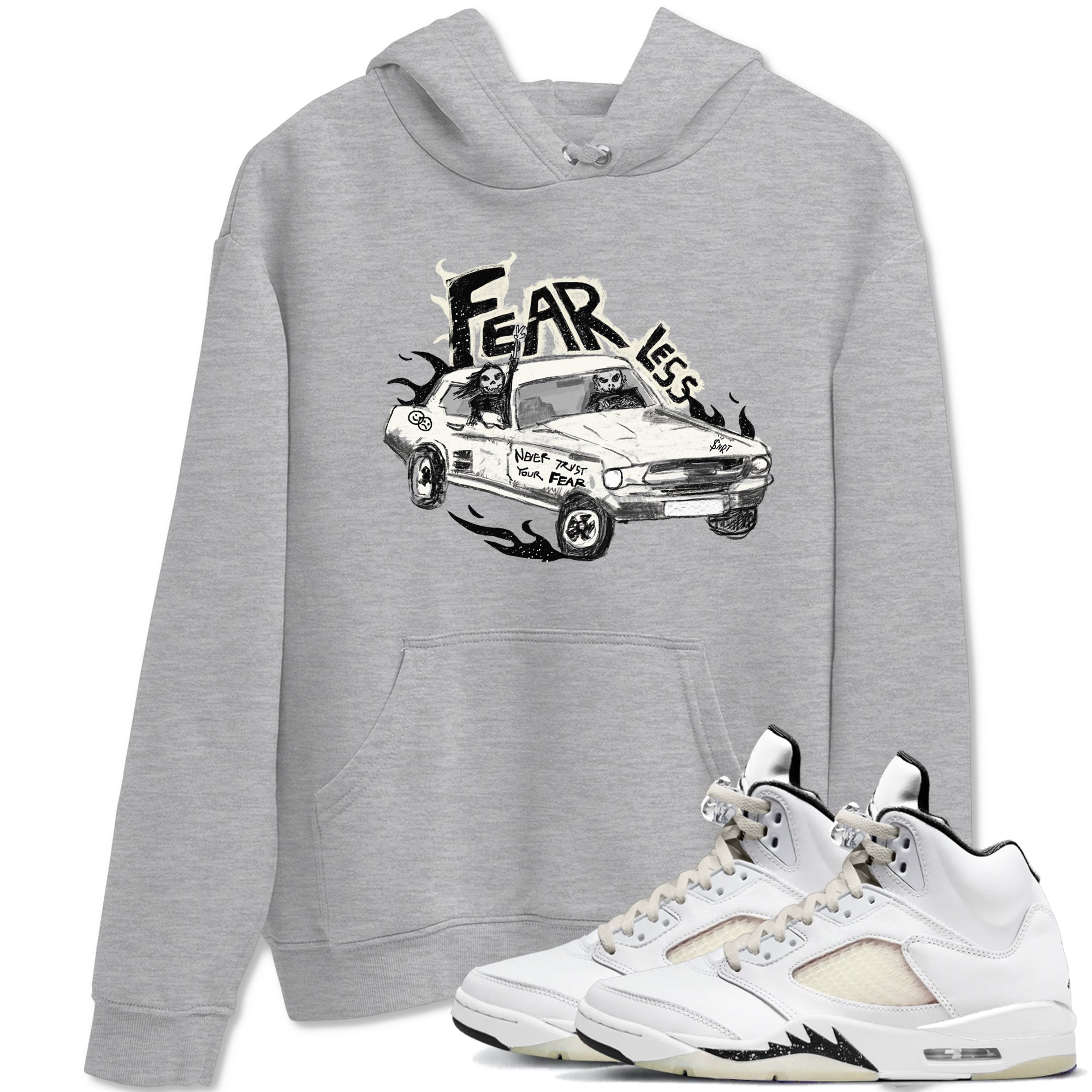 5s Sail shirt to match jordans Fearless Car sneaker tees Air Jordan 5 Sail SNRT Sneaker Release Tees unisex cotton Heather Grey 1 crew neck shirt