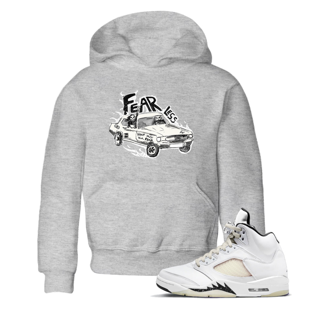 5s Sail shirt to match jordans Fearless Car sneaker tees Air Jordan 5 Sail SNRT sneaker release tees baby toddler Heather Grey 1 cotton Shirt