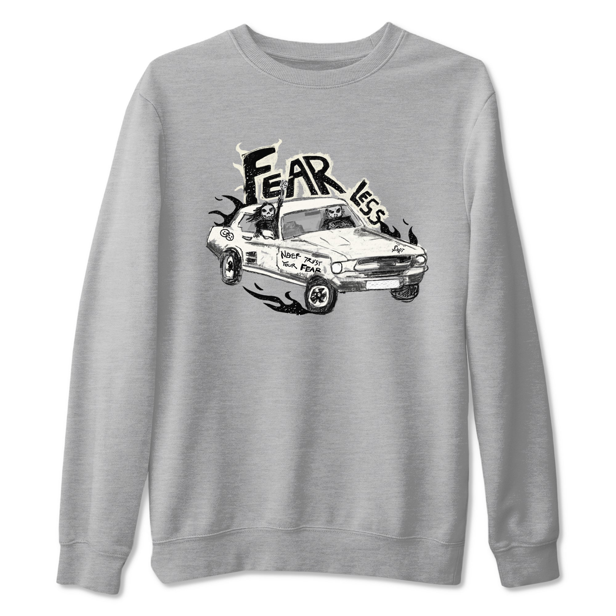 5s Sail shirt to match jordans Fearless Car sneaker tees Air Jordan 5 Sail SNRT Sneaker Release Tees unisex cotton Heather Grey 2 crew neck shirt