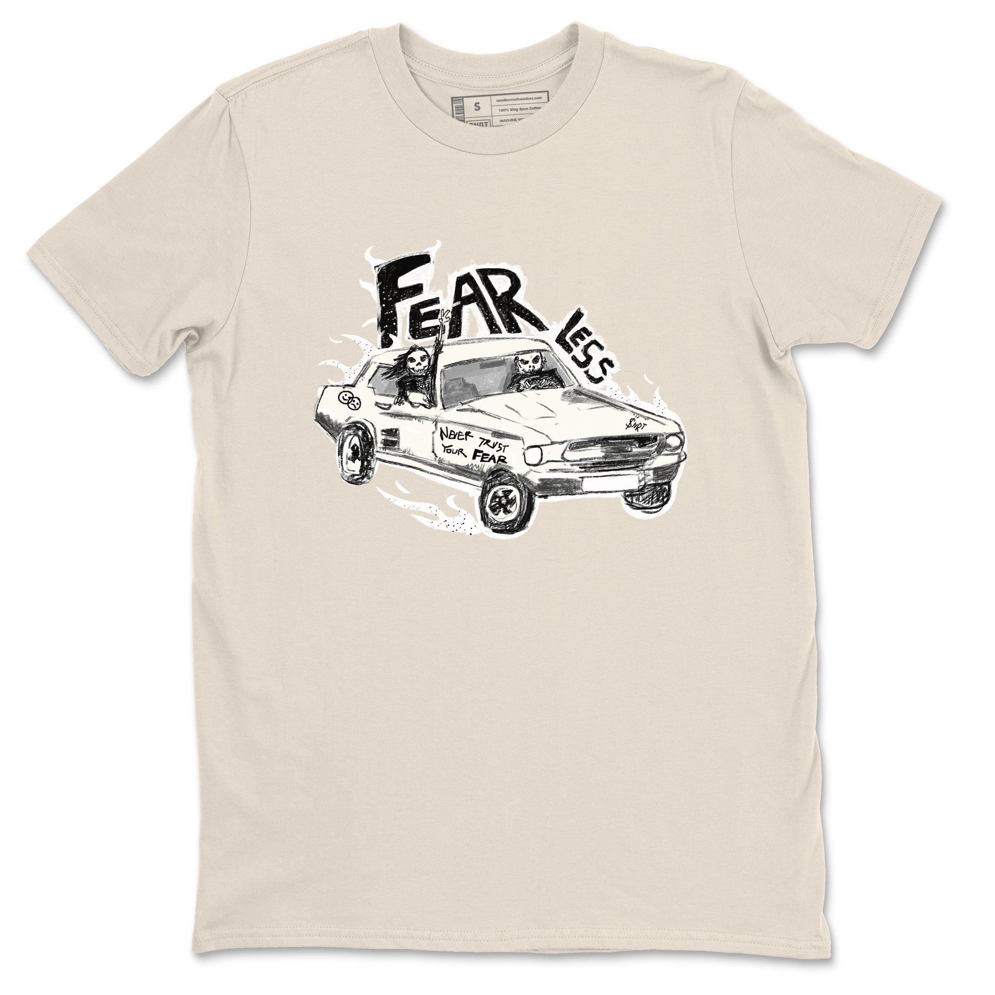 5s Sail shirt to match jordans Fearless Car sneaker tees Air Jordan 5 Sail SNRT Sneaker Release Tees unisex cotton Natural 2 crew neck shirt