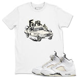 5s Sail shirt to match jordans Fearless Car sneaker tees Air Jordan 5 Sail SNRT Sneaker Release Tees unisex cotton White 1 crew neck shirt