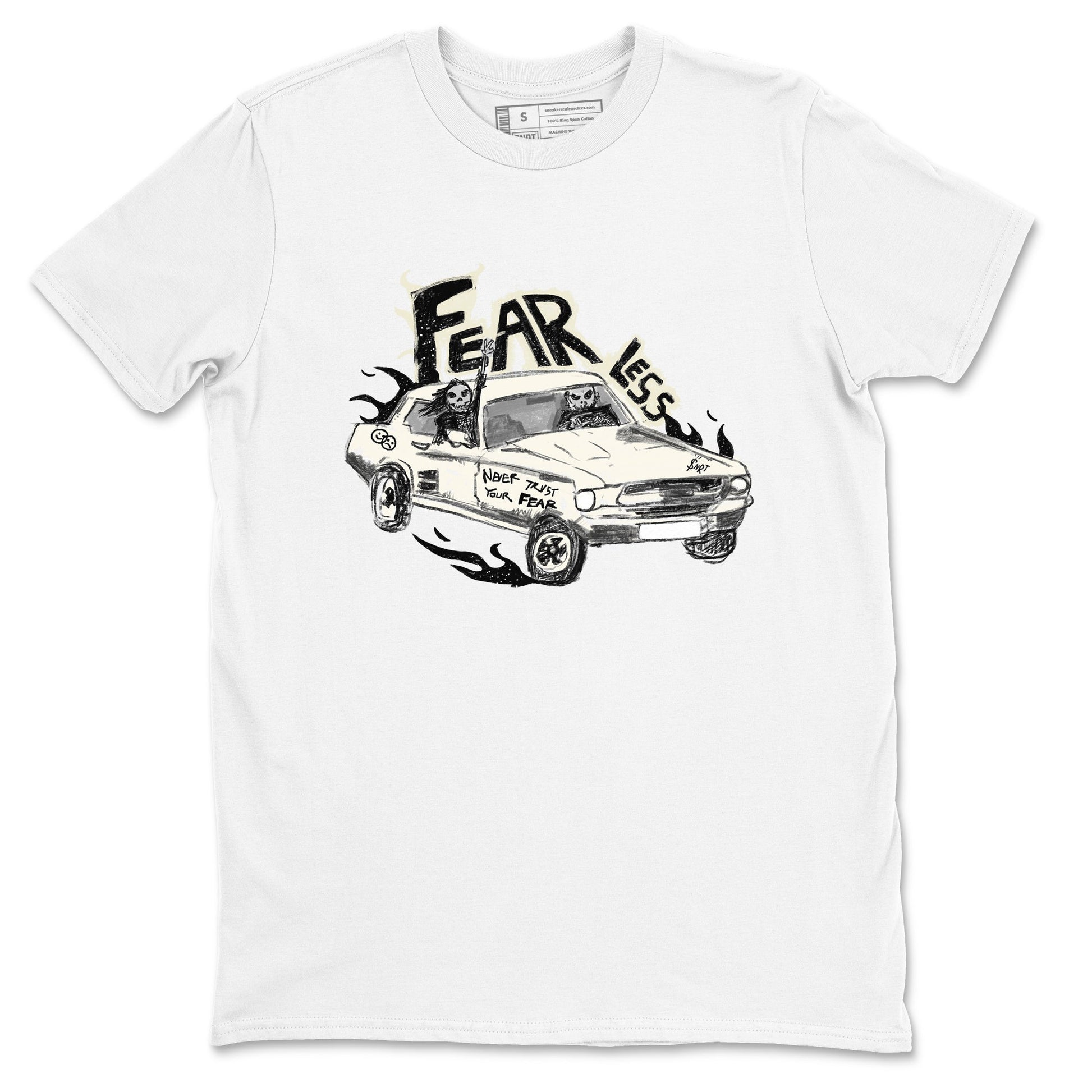 5s Sail shirt to match jordans Fearless Car sneaker tees Air Jordan 5 Sail SNRT Sneaker Release Tees unisex cotton White 2 crew neck shirt