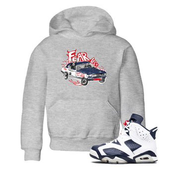 6s White And Midnight Navy shirts to match jordans Fearless Car sneaker match tees Air Jordan 6 White And Midnight Navy SNRT Sneaker Release Tees Youth Baby Heather Grey 1 crew neck shirts
