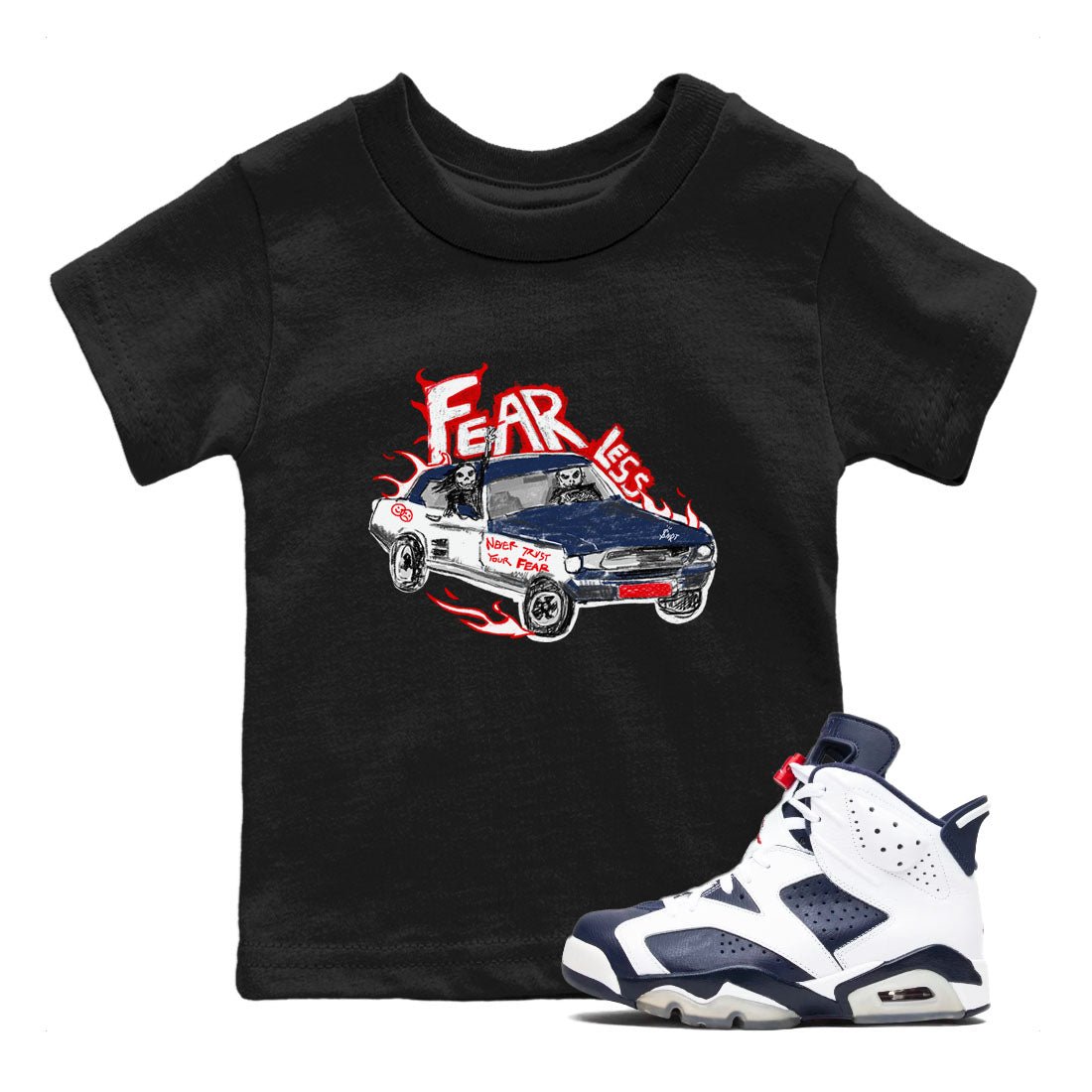 6s White And Midnight Navy shirts to match jordans Fearless Car sneaker match tees Air Jordan 6 White And Midnight Navy SNRT Sneaker Release Tees Youth Baby Black 1 crew neck shirts